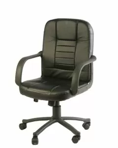 Poltrona direzionale Palermo in PU con braccioli nero