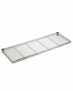 Ripiano aggettante in filo d'acciaio cromato per scaffali 30 x 60 cm