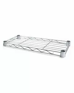 Ripiano leggero in filo d'acciaio cromato per fissaggio a tubolari 20 x 45 cm