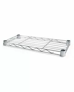 Ripiano leggero in filo d'acciaio cromato per fissaggio a tubolari 20 x 60 cm