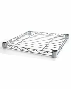 Ripiano leggero in filo d'acciaio cromato per fissaggio a tubolari 35 x 35 cm