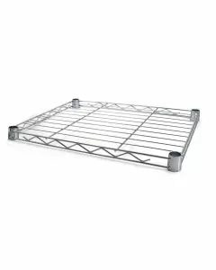 Ripiano leggero in filo d'acciaio cromato per fissaggio a tubolari 35 x 45 cm