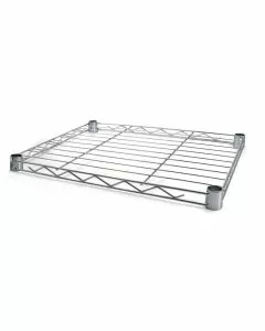 Ripiano leggero in filo d'acciaio cromato per fissaggio a tubolari 35 x 60 cm