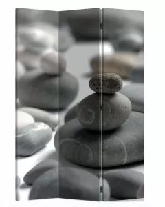 Paravento da 3 ante in legno e tela stampata 40 x 180 cm fantasia Stones