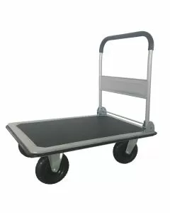 Carrello piattaforma in lamiera rinforzata con grandi ruote carico max 350 kg