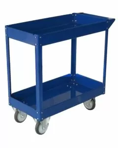 Carrello in acciaio con due ripiani carico max 100 kg