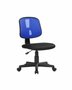 Sedia operativa Parma senza braccioli tessuto e rete tecnica blu/nero