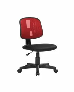 Sedia operativa Parma senza braccioli tessuto e rete tecnica rosso/nero