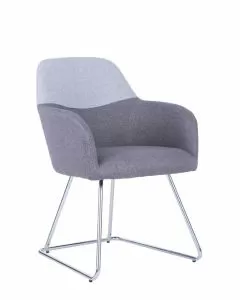 Poltroncina da attesa imbottita Vicenza con braccioli tessuto azzurro