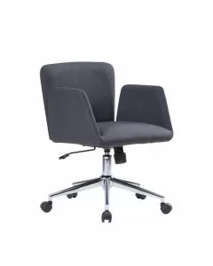 Poltrona operativa Perugia con braccioli tessuto grigio