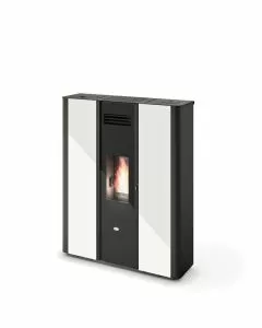 Stufa a pellet Emily 9,5 KW Bianco canalizzazione indipendente