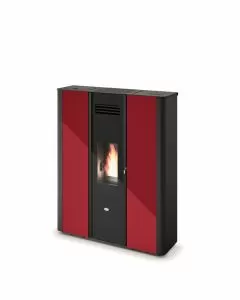 Stufa a pellet Emily 9,5 KW Rosso canalizzazione indipendente