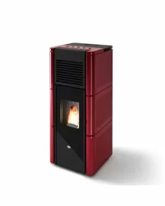 Stufa a pellet Zoe 15 KW Rosso canalizzazione indipendente