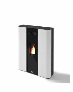 Stufa a pellet Diletta 10,5 KW Bianco doppia canalizzazione indipendente