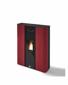 Stufa a pellet Diletta 10,5 KW Rosso doppia canalizzazione indipendente