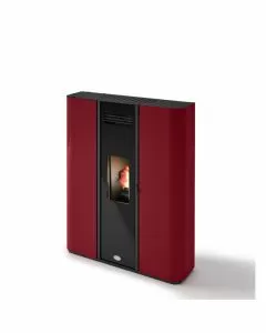 Stufa a pellet Diva 9,5 KW Rosso canalizzazione indipendente