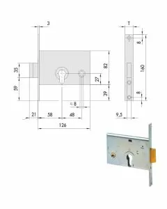 Serratura infilare fasce all 44145-60-0 cisa