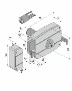 Serratura app.legno dx 030.60.52.1 welka