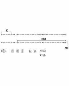 Aste serrature triplice 06441-20-0 cisa
