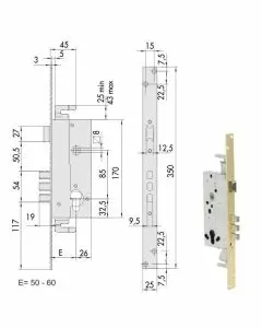 Serratura infilare ferro 52526-50-0 cisa