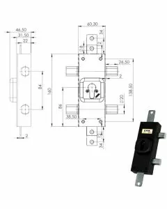 Serratura ferroglietto triplice sx 253 moia