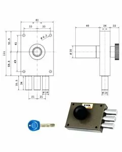 Serratura ferroglietto pompa 2 m dx j320 moia
