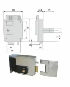 Elettroserratura app.ferro dx 11823-80-1 cisa