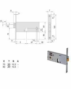Elettroserratura inf.fasce all 14511-70-0 cisa