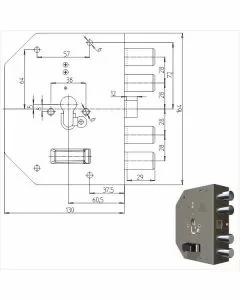 Serratura sic.semplice dx cil. 2050pe cr