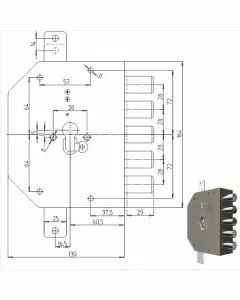 Serratura sic.triplice dx cil. 2200pe cr