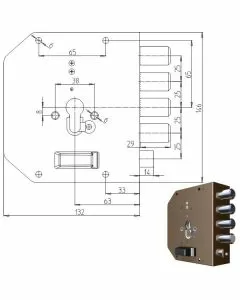 Serratura sic.semplice dx cil. 2050pe mc cr