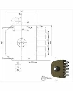 Serratura sic.triplice sx pompa 3200 mc cr