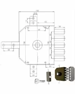 Serratura sic.quintuplice dx pompa 3300 mc cr