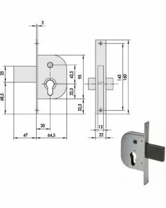 Serratura infilare ferro 42212-30-0 cisa