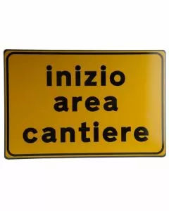 Cartello stradale inizio area cantiere 60x40 3g