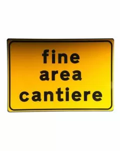 Cartello stradale fine area cantiere 60x40 3g