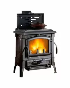 Stufa legna ghisa isetta cerchi nera nordica