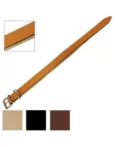 Collare cani cuoio imbottito mm 35 cm 65