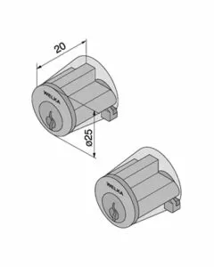 Cilindro app.tondo coppia 605.00.00 welka
