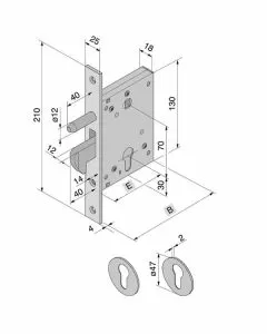 Serratura inf.ferro 057.50.00.0 welka