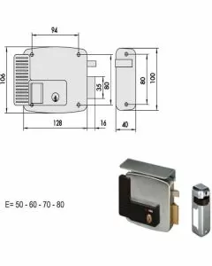 Elettroserratura app.ferro dx 11721-50-1 cisa