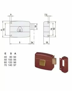 Serratura app.legno sx 50131-50-2 cisa