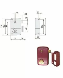 Serratura app.legno sx 50211-45-2 cisa