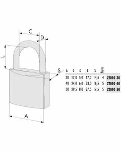 Lucchetto ottone mm 40 ka chiave uguale 22010 cisa
