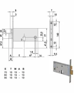 Serratura infilare fasce all 44460-80-0 cisa