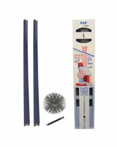 Scovolo camino acciaio tondo mm 250 kit