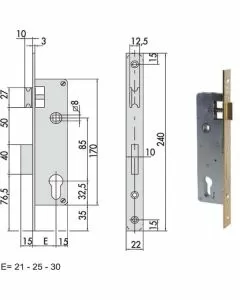 Serratura infilare legno 5c011-30-0 cisa