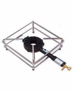 Fornellone gas gpl 4 piedi cromato 30x30