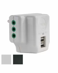 Adattatore triplo 10a+t usb bianco 87800 fme