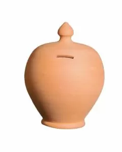 Salvadanaio terracotta tondo cm 24 h 40 coli'